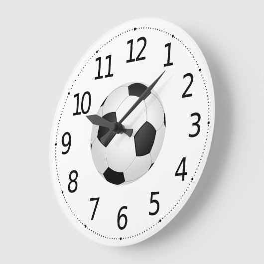 シンプルなサッカーボールは|の柱時計を遊ばします ラージ壁時計 (傾斜)