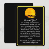 シンプルなサンセットエンジェルの葬儀感謝カード 招待状 (正面/裏面)