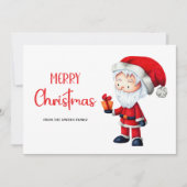 シンプルなサンタクロース メリークリスマス シーズンカード (正面)