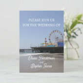 シンプルなサンタモニカピアの観覧車の招待状 招待状 (スタンド正面)