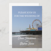 シンプルなサンタモニカピアの観覧車の招待状 招待状 (正面/裏面)