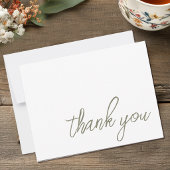 シンプルなサンドグリーンのThank You サンキューカード