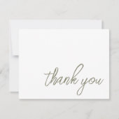シンプルなサンドグリーンのThank You サンキューカード (正面)