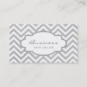 シンプルなシェブロンのストライプなヘアーサロンのアポイントメント 予約カード