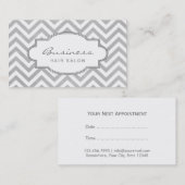 シンプルなシェブロンのストライプなヘアーサロンのアポイントメント 予約カード (正面/裏面)