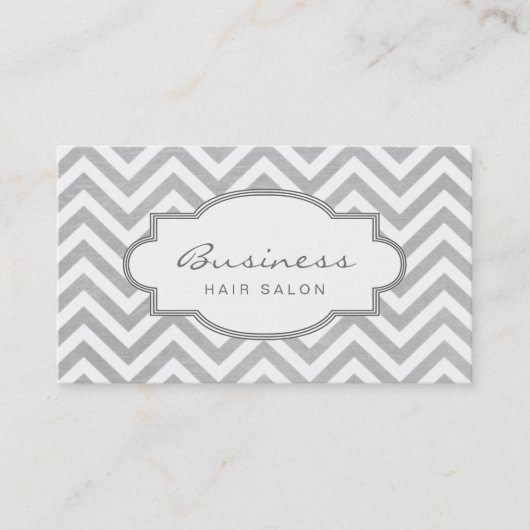 シンプルなシェブロンのストライプなヘアーサロンのアポイントメント 予約カード (正面)