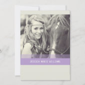 シンプルなシェブロン 卒業 | パープル 招待状 (正面)