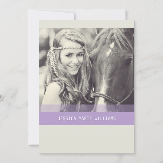 シンプルなシェブロン 卒業 | パープル 招待状 (正面)