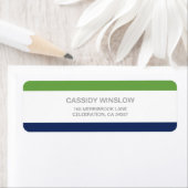 シンプルなシック差出人住所ラベル/ネイビーライム ラベル (インサイチュ)