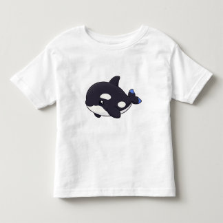 シンプルなシャチのポケットTシャツデザイン トドラーTシャツ