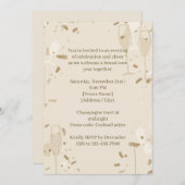 シンプルなシャンパン　新年のイブ　ご招待 招待状 (正面/裏面)