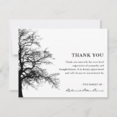 シンプルなシルエットの木 | 追悼 葬儀 サンキューカード (正面)