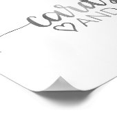 シンプルなシルバーのカリグラフィーカードとギフトのサイン ポスター (角)