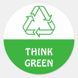 シンプルなシンボル – 三角形のリサイクル+アイディア ラウンドシール