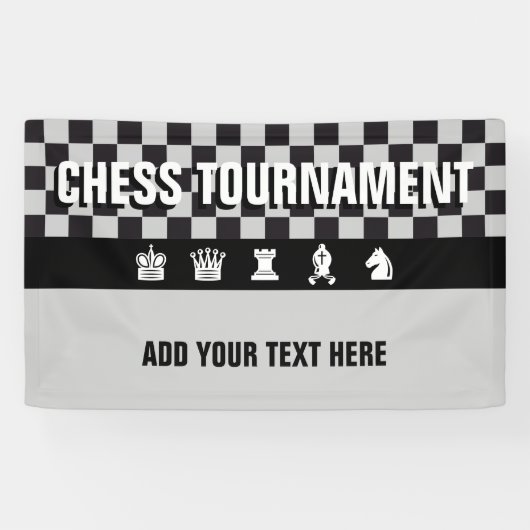 シンプルなシンボル – CHESSMEN +あなたのアイディア 横断幕 (横)