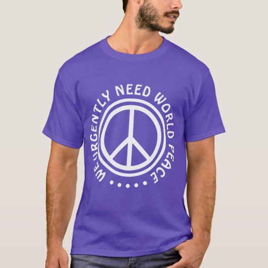 シンプルなシンボル – PEACE +あなたのアイディア Tシャツ (正面)