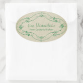 シンプルなジャム マーマレード ラスティック リネン 楕円形シール (バッグ)