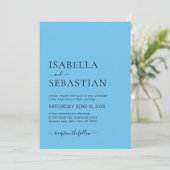 シンプルなスカイブルーの結婚式 招待状 (スタンド正面)