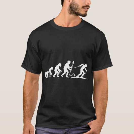 シンプルなスキー進化の面白いデザイン Tシャツ (正面)