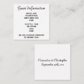 シンプルなスクリプトで結婚式のゲストの予約情報をお伝えします エンクロージャーカード (正面/裏面)