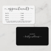 シンプルなスクリプトの予約カード - 黒と白 エンクロージャーカード (正面/裏面)