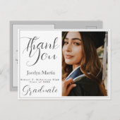 シンプルなスクリプトの写真 ありがとう ポストカード (正面/裏面)