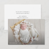 シンプルなスクリプトの誕生お知らせテンプレート 招待状 (正面/裏面)