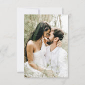 シンプルなスクリプトカリグラフィー結婚式の写真への感謝 サンキューカード (裏面)