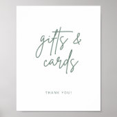 シンプルなスクリプトギフトテーブルウェディングデコレーションサイン ポスター (正面)