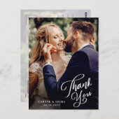 シンプルなスクリプト写真 ウェディング サンクスカード ポストカード (正面/裏面)
