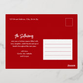 シンプルなスクリプト名 ミニマル写真 クリスマス ゴールド 箔シーズンポストカード (裏面)