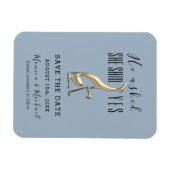 シンプルなスクリプト結婚式のSave The Date招待状 マグネット (横)