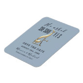 シンプルなスクリプト結婚式のSave The Date招待状 マグネット (左側)