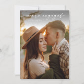 シンプルなスクリプト2枚の写真 ウェディングエンゲージメントの招待状 招待状 (正面)