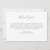 シンプルなスクリプト あなたのメッセージ 葬儀 感謝カード 招待状 (正面)