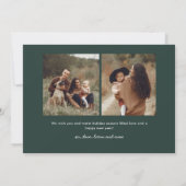 シンプルなスクリプト お正月 3 枚の写真のカード シーズンカード (裏面)