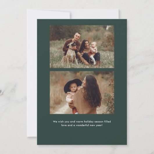 シンプルなスクリプト お正月 3 枚の写真 シーズンカード (裏面)