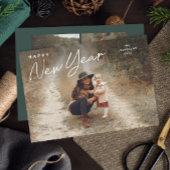 シンプルなスクリプト お正月 3 枚の写真 シーズンカード