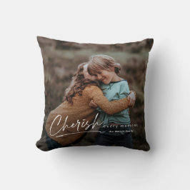 シンプルなスクリプト すべての瞬間を大切に フォト クッション