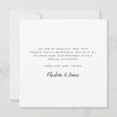 シンプルなスクリプト ウェディング フォト コラージュ サンキューカード (裏面)