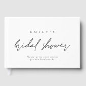 シンプルなスクリプト カラー変更可能 ブライダルシャワー ゲストブック (正面)