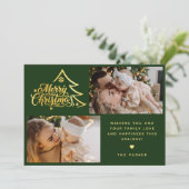 シンプルなスクリプト ツー フォト グリーン メリー クリスマス (スタンド正面)