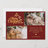 シンプルなスクリプト ツー フォト レッド メリー クリスマス (正面)