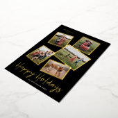 シンプルなスクリプト ハッピー ホリデー 5 枚の写真のコラージュ (回転した状態)