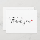 シンプルなスクリプト ビジネス サンクス ポストカード (正面/裏面)