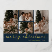 シンプルなスクリプト フォー フォト メリー クリスマス 箔シーズンカード (正面)