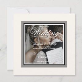シンプルなスクリプト モダン結婚式招待状 招待状