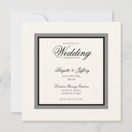 シンプルなスクリプト モダン結婚式招待状 招待状