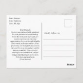 シンプルなスクリプト モダン ウェディング フォト サンクス ポストカード (裏面)