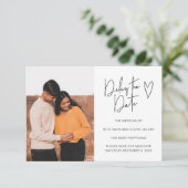 シンプルなスクリプト 延期 日付 フォト 招待状 (スタンド正面)